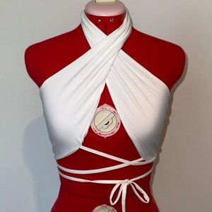 White Wrap Halter Top